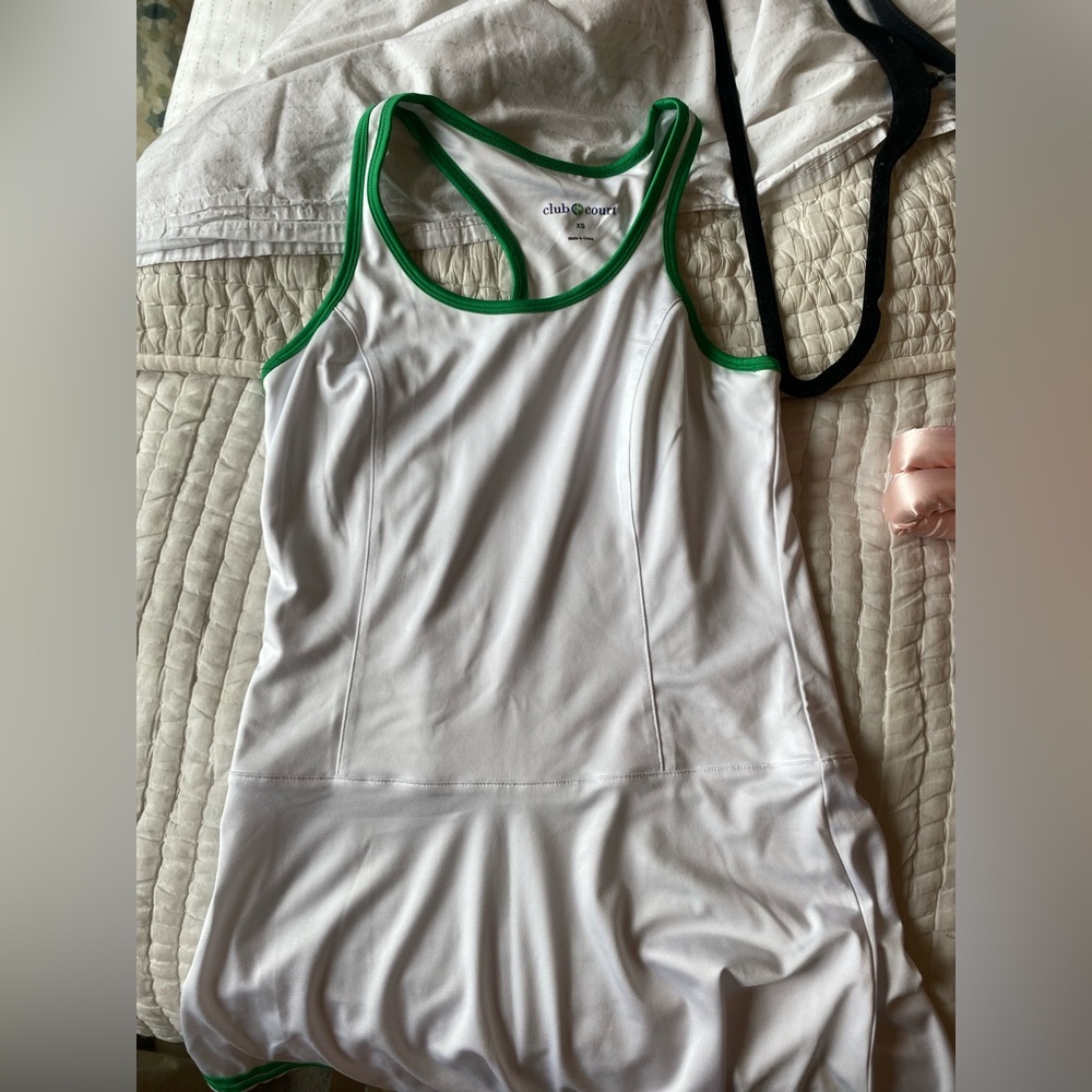 Club & Court Green and White Tennis Dress